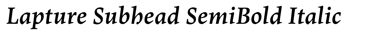 Lapture Subhead SemiBold Italic